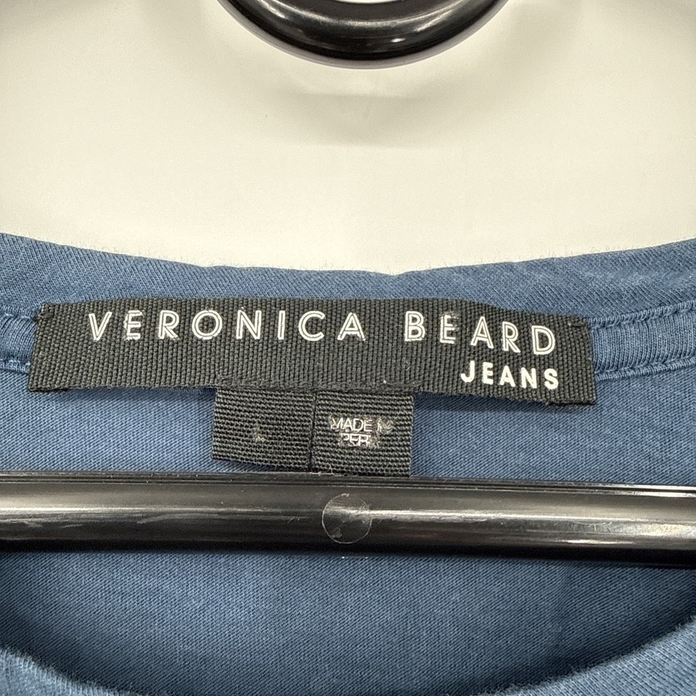 Veronica Beard Jessa Ruched Pima Cotton Knit Top Boho Minimalist Large - Picture 4 of 9